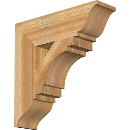 Merced Traditional Rough Sawn Bracket, Western Red Cedar, 6"W x 22"D x 22"H